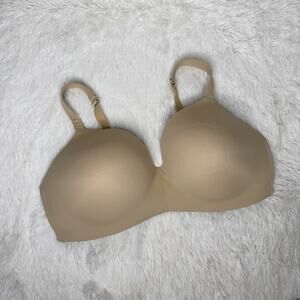 CACIQUE / tan nude lightly lined t-shirt no wire bra / 44F